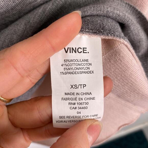 VINCE Colorblock Wool Blend Sweater XS - Picture 4 of 6